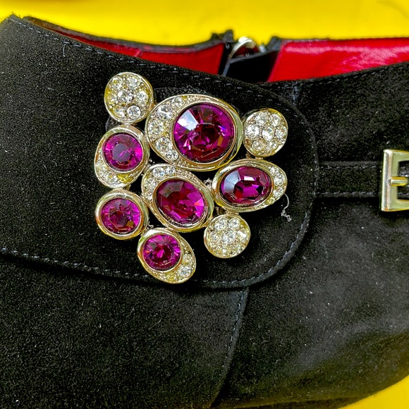 Black/dark red Cesare Paciotti leather booties - Picture 7 of 16